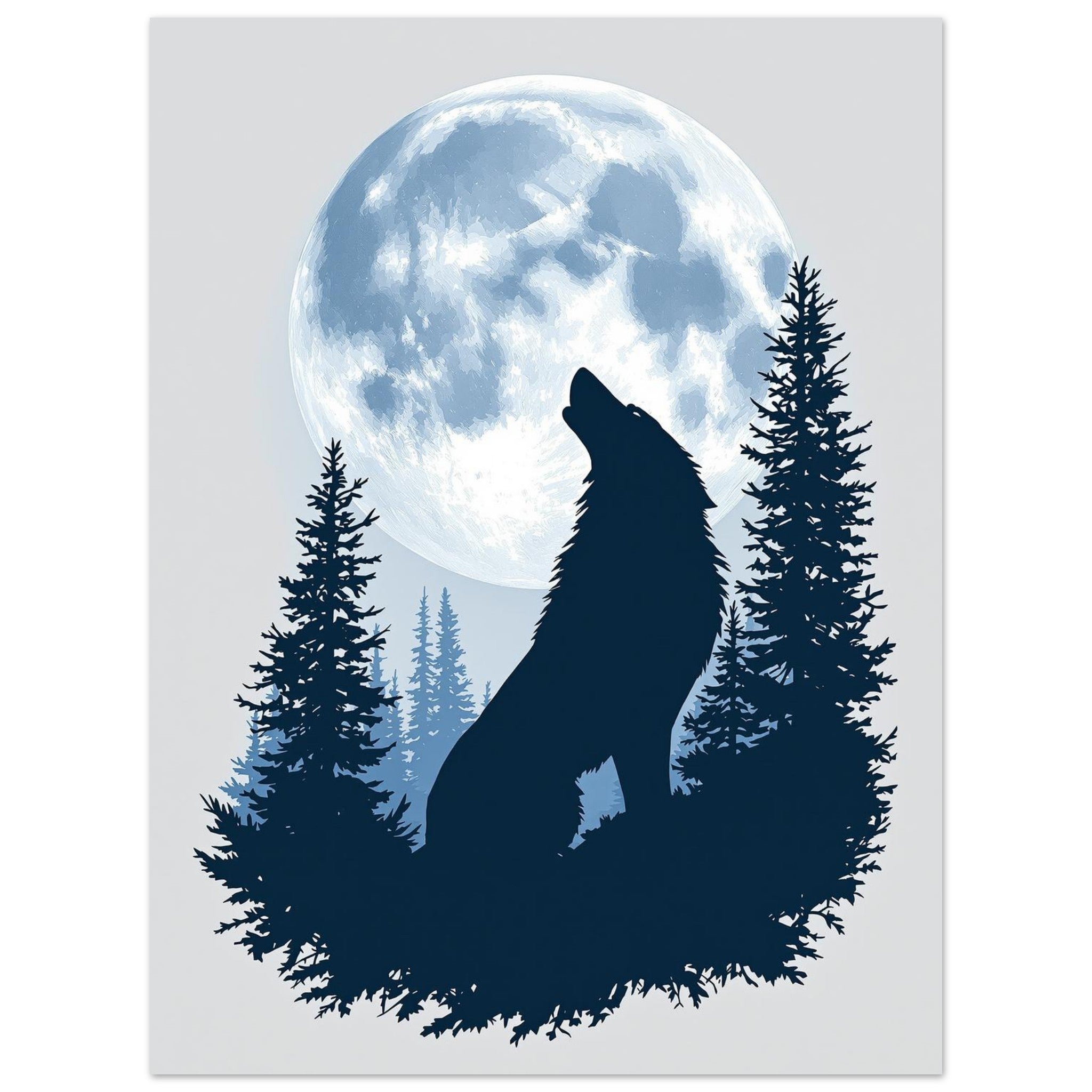 dog howling moon Art Print Poster Wall Art UK — Art Print | Wild Thread Co
