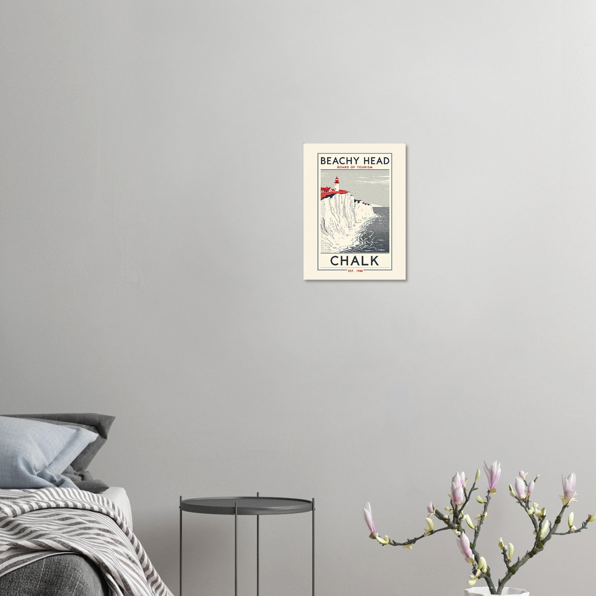 Beachy Head Vintage Travel Poster Art Print — detail view | Wild Thread Co