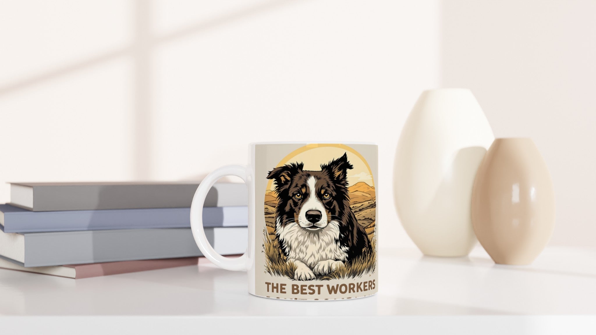 Border Collie Working Mug — detail view | Wild Thread Co