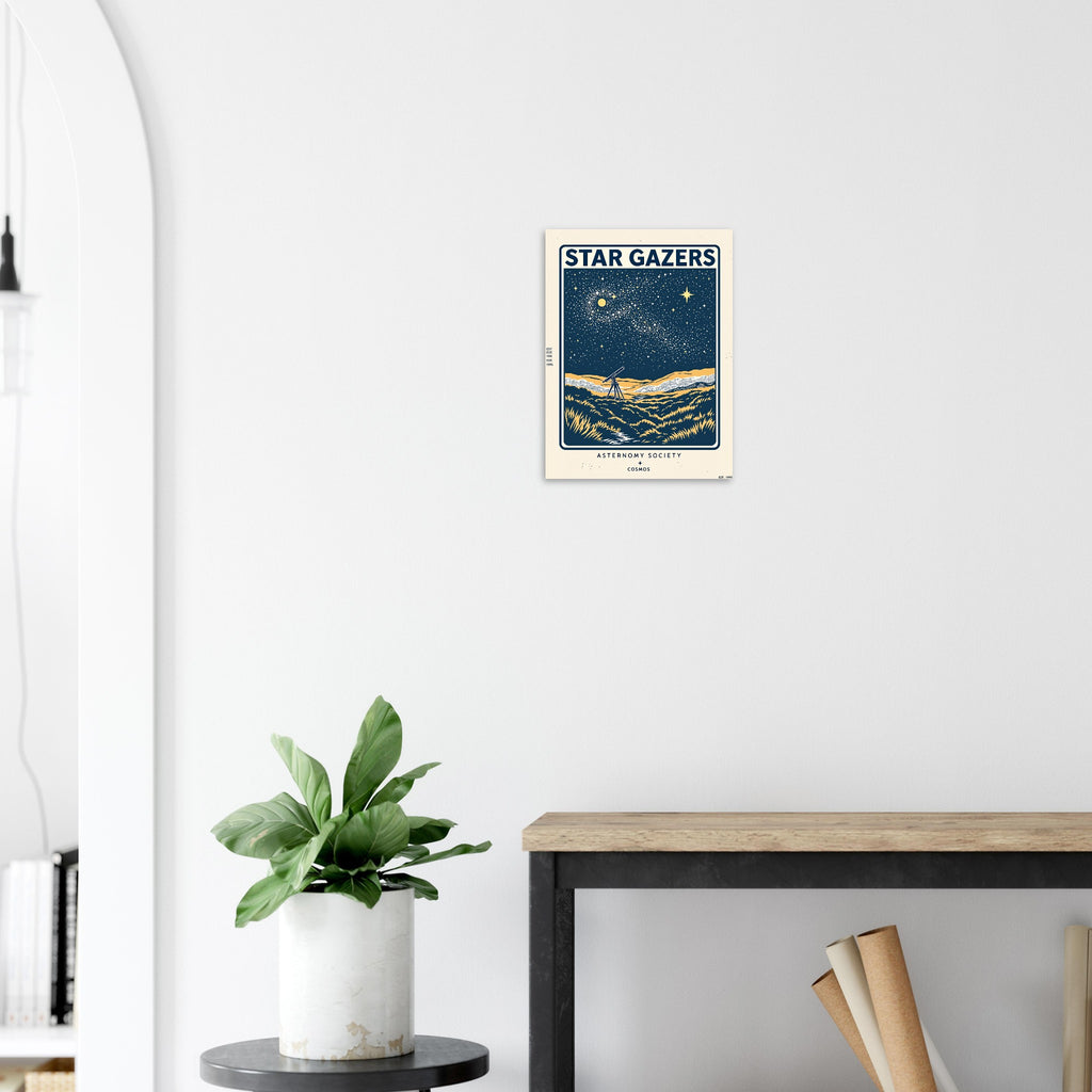Star Gazers Vintage Travel Poster Art Print — detail view | Wild Thread Co