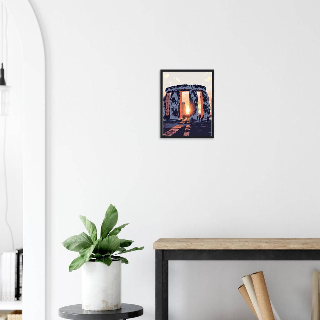 Stonehenge Winter Solstice Dawn Framed Print Wall Art Ready to Hang UK UK Gift Framed Art Print — detail view | Wild Thread Co