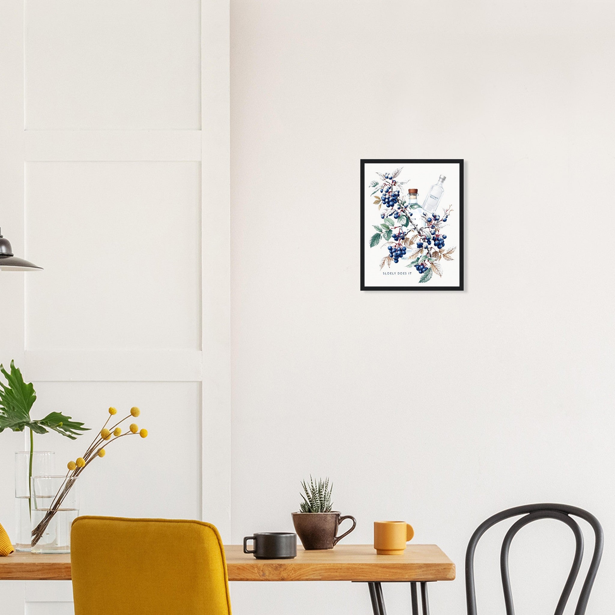 Sloe Berry Blackthorn Frost Gin Framed Art Print — detail view | Wild Thread Co