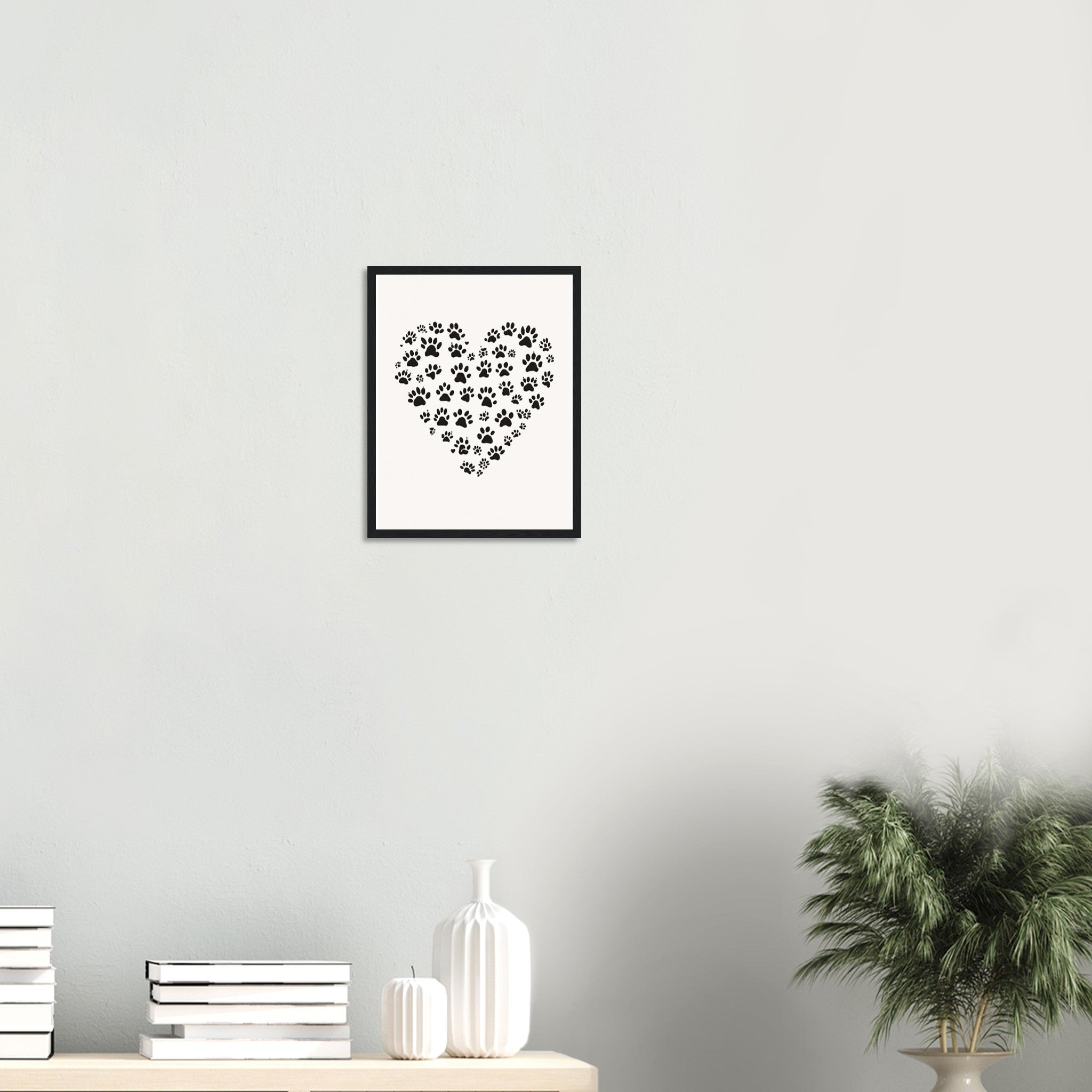 Cat Paw Prints Art Framed Print Wall Art Ready to Hang UK Framed Art Print — detail view | Wild Thread Co