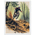 Mountain Biking Descent Framed Art Print — detail view | Wild Thread Co