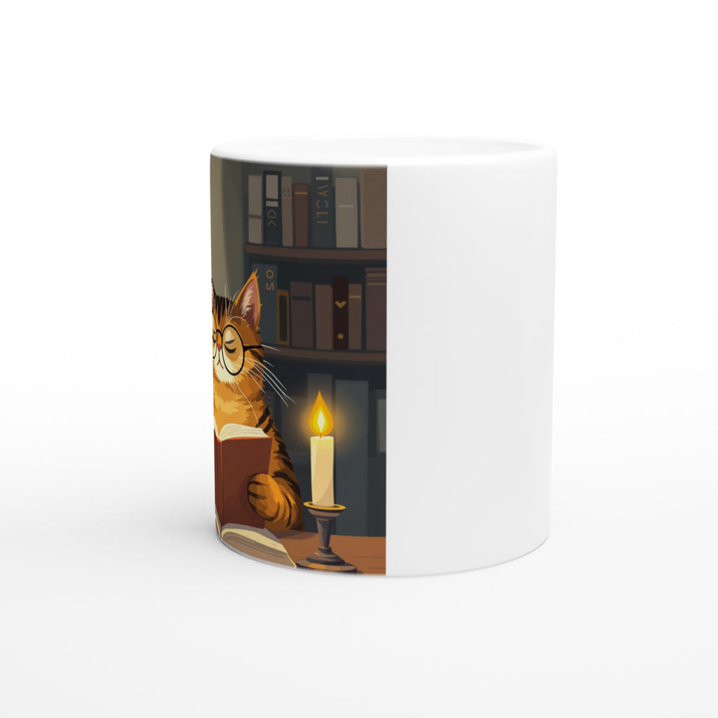 Cat Reading Book Mug Coffee Tea Ceramic 11oz — Mug | Wild Thread Co