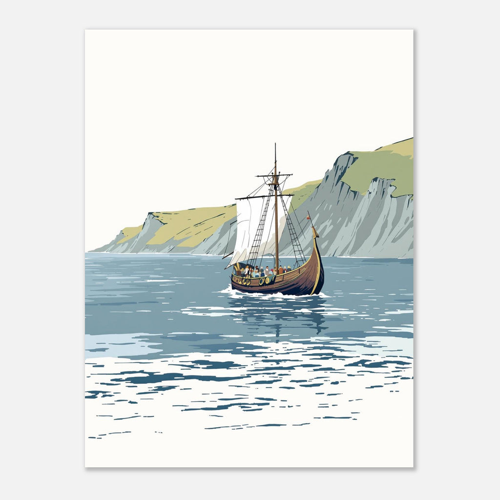 Viking Longship Art Art Print Art Print — detail view | Wild Thread Co