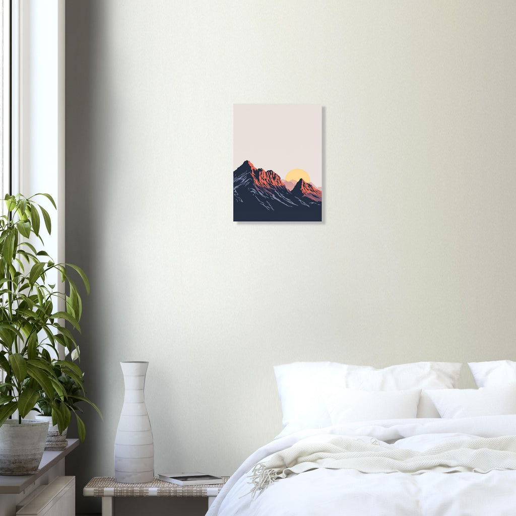Langdale Pikes Silhouette Lake District A1 UK Art Print Art Print — detail view | Wild Thread Co