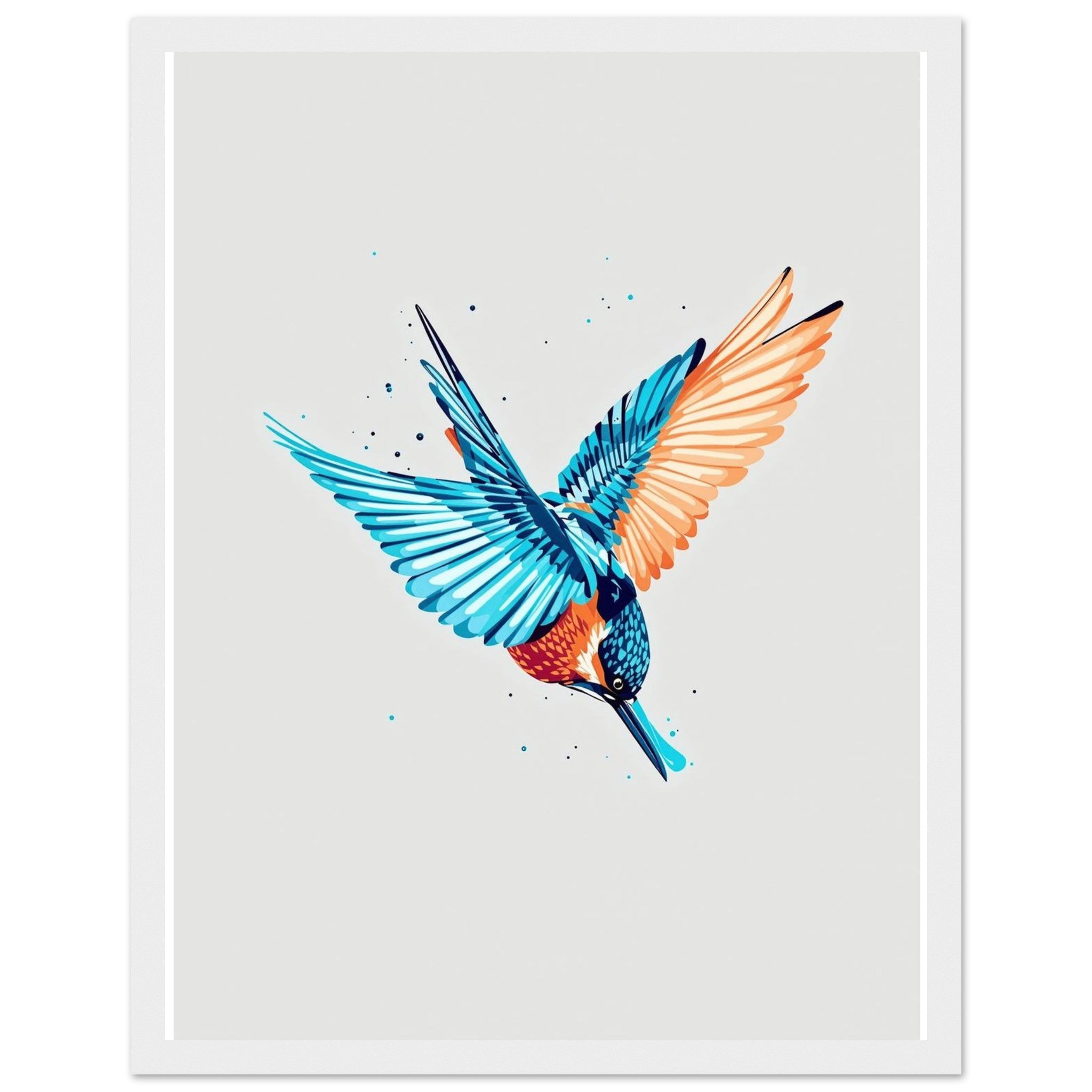 Kingfisher Electric Dive Framed Print — Framed Art Print | Wild Thread Co