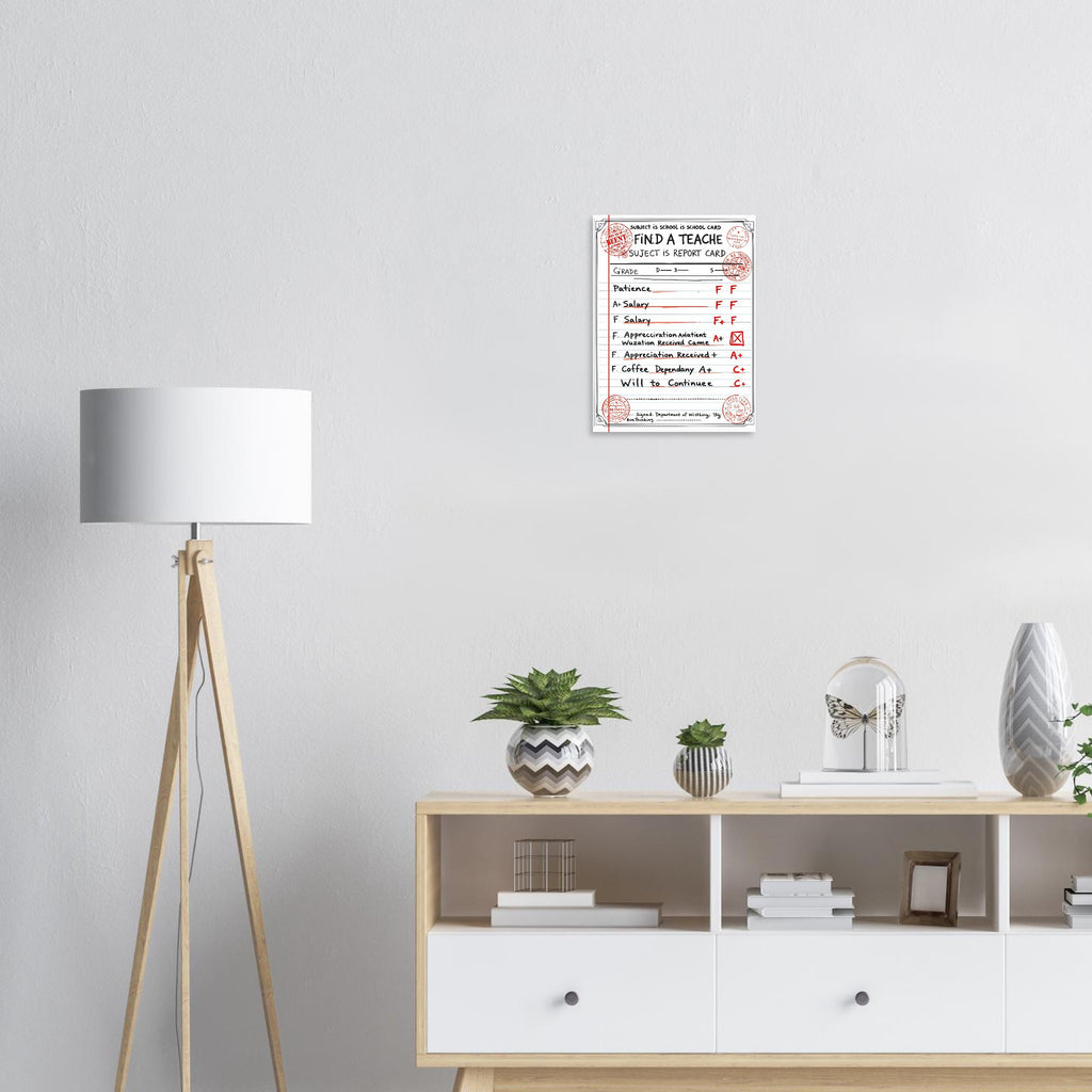Funny Teacher Report Card Art Print — Art Print | Wild Thread Co UK