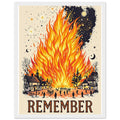 Bonfire Night Village Fire Framed Art Print — detail view | Wild Thread Co