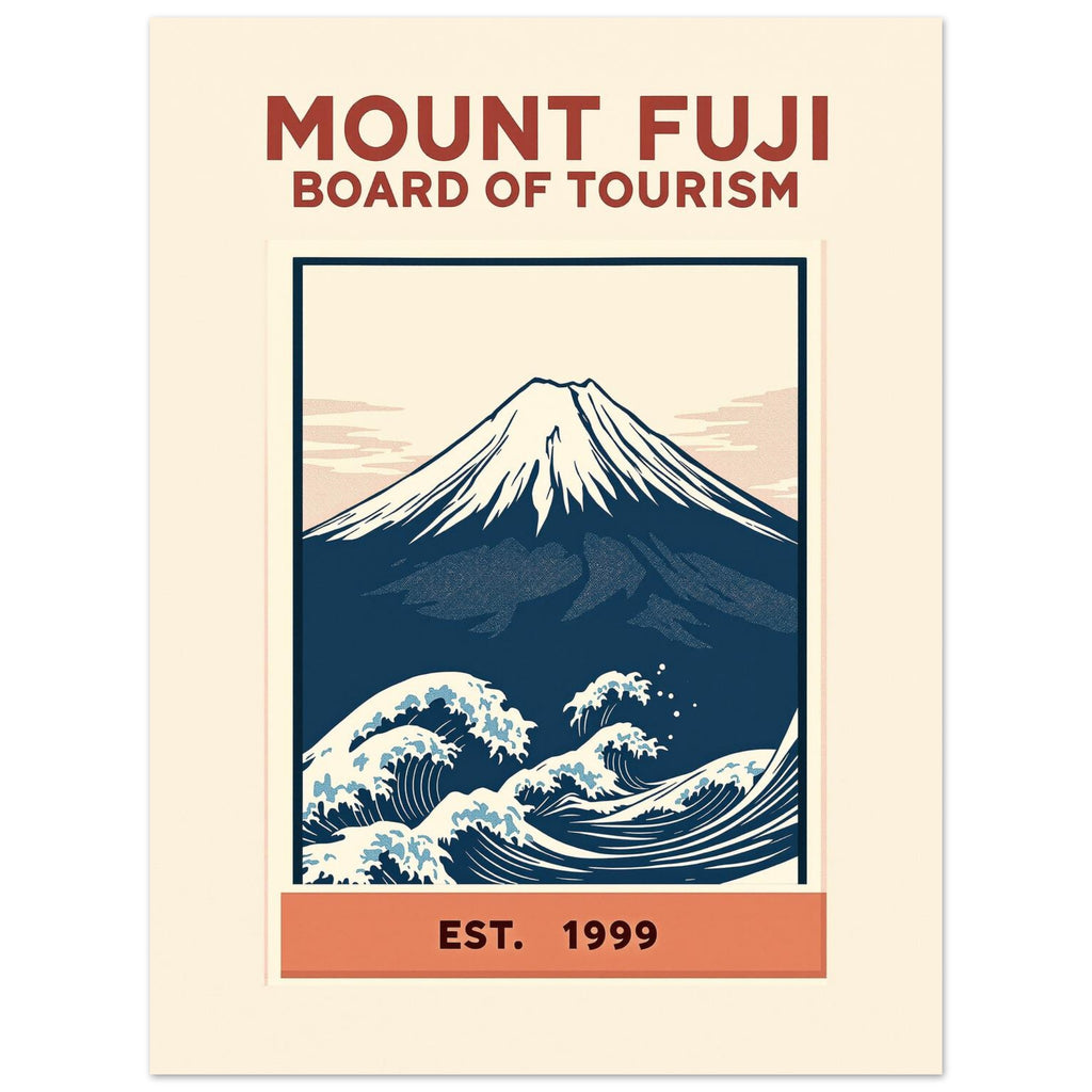 Mount Fuji Vintage Travel Poster Art Print — detail view | Wild Thread Co