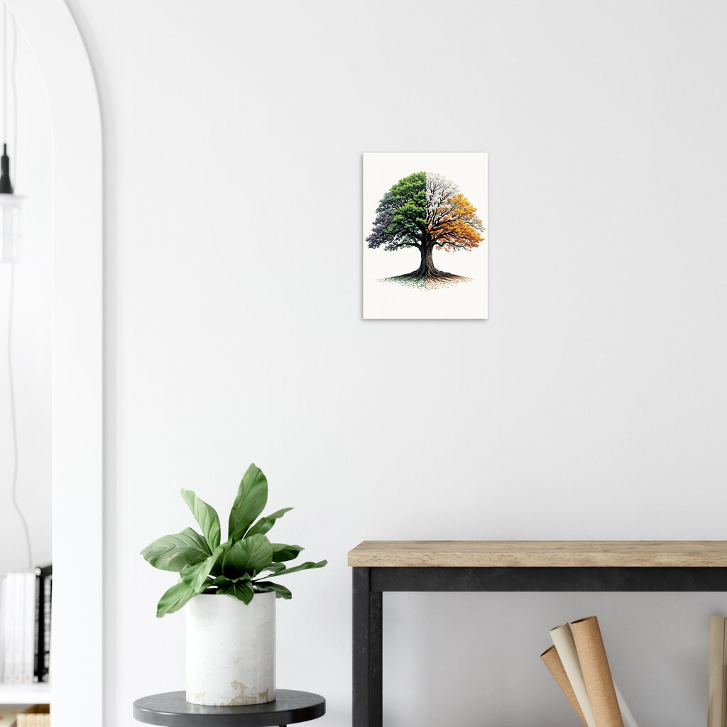 Oak Tree Four Seasons A1 Art Print Art Print — detail view | Wild Thread Co
