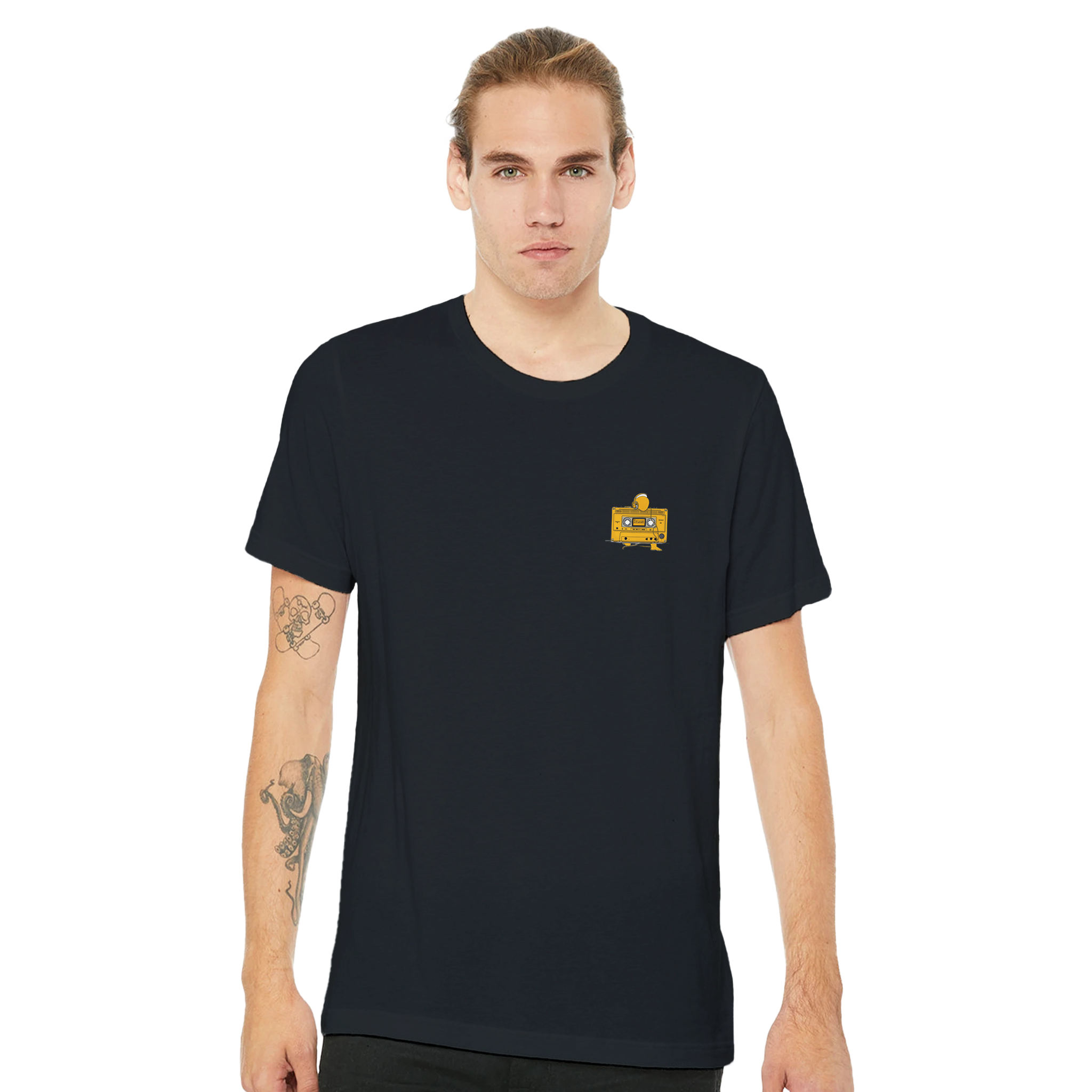 Walkman Introvert Cable Figure T-Shirt — detail view | Wild Thread Co