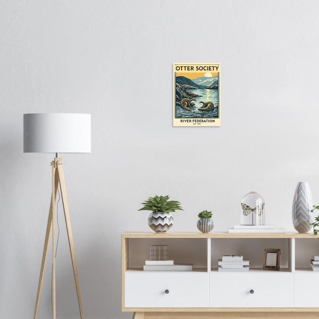 Otter Society Vintage Travel Poster — Art Print | Wild Thread Co UK