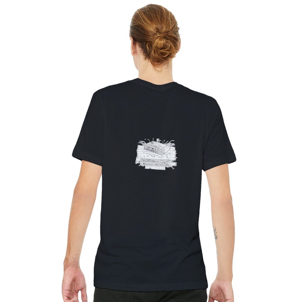 Minidisc Player Technical Illustration T-Shirt — detail view | Wild Thread Co