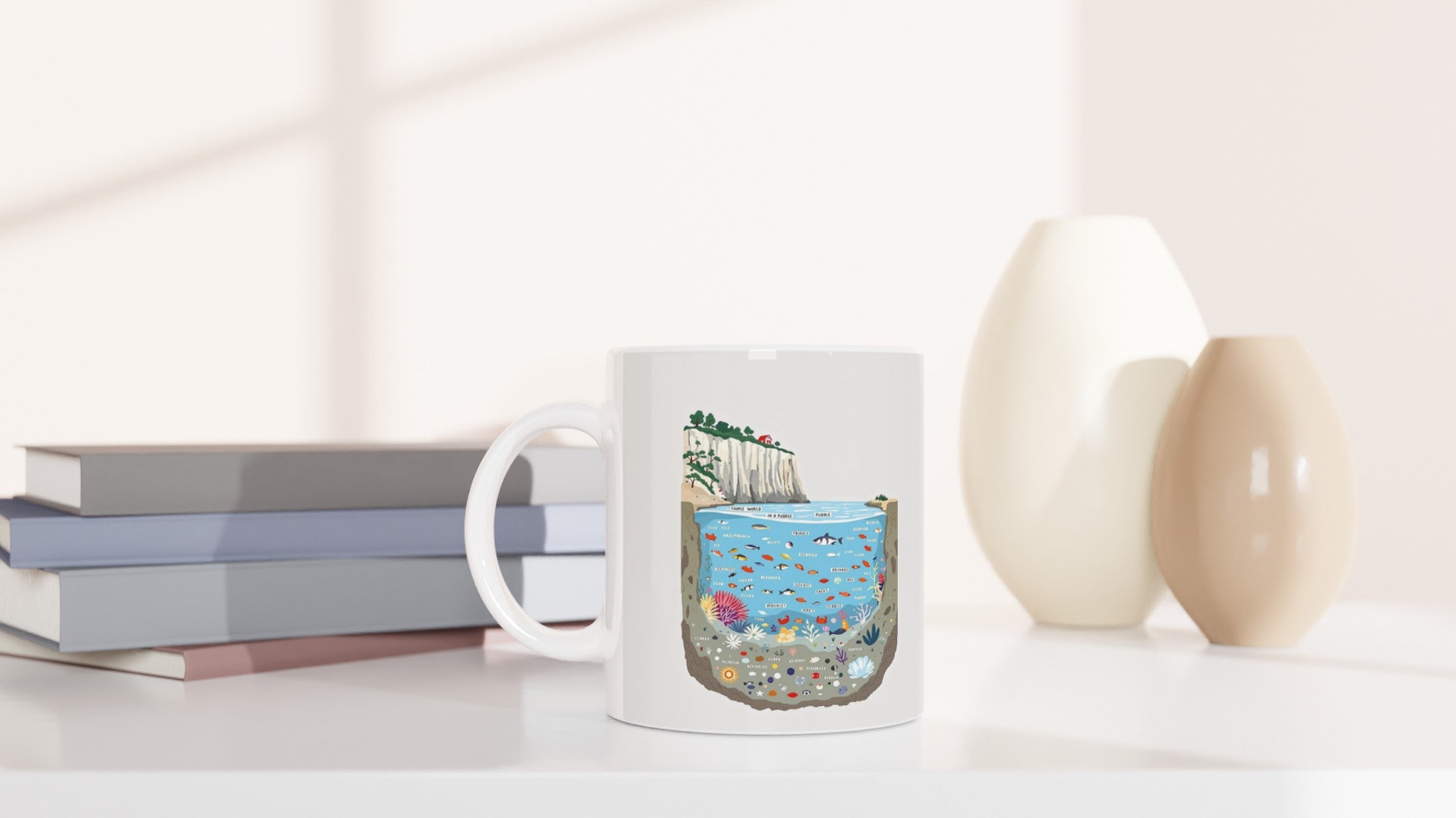 Rock Pool Tidal Cross-section Mug — detail view | Wild Thread Co