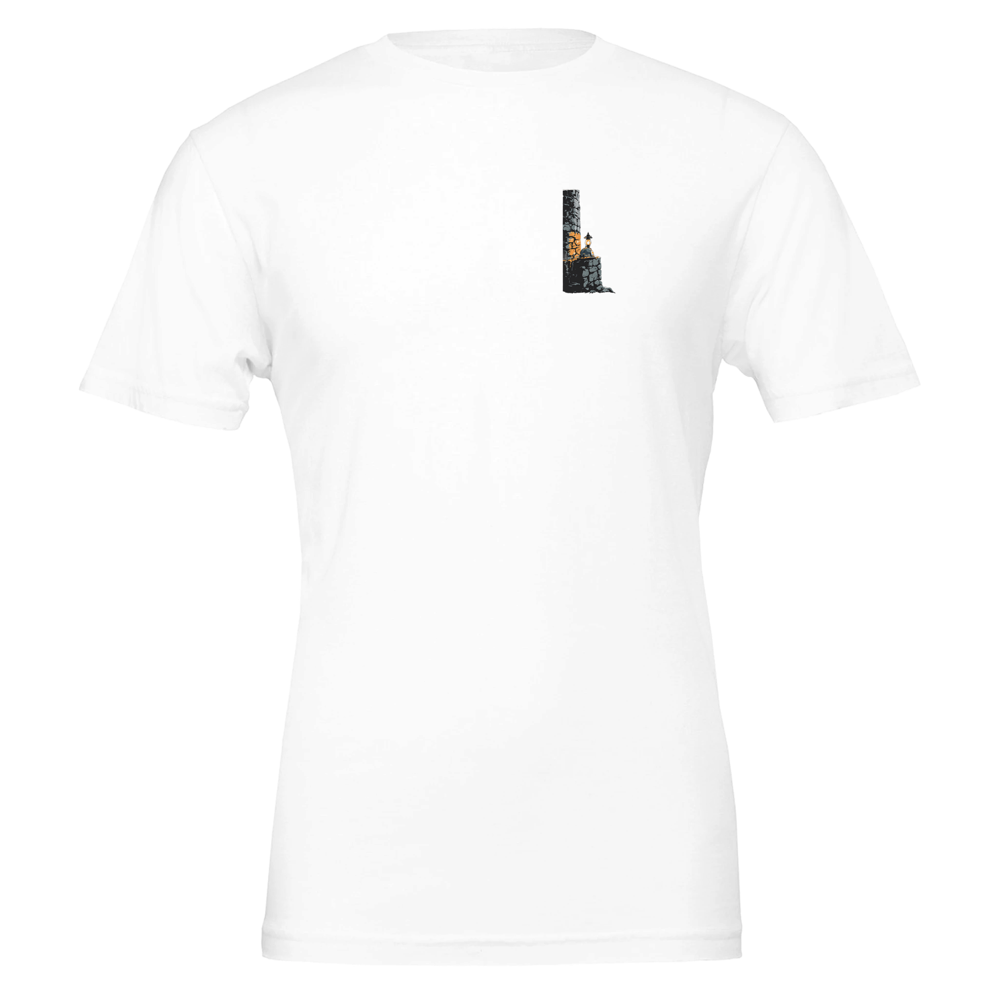 Coalfield Mining Heritage Lamp Helmet T-Shirt — detail view | Wild Thread Co