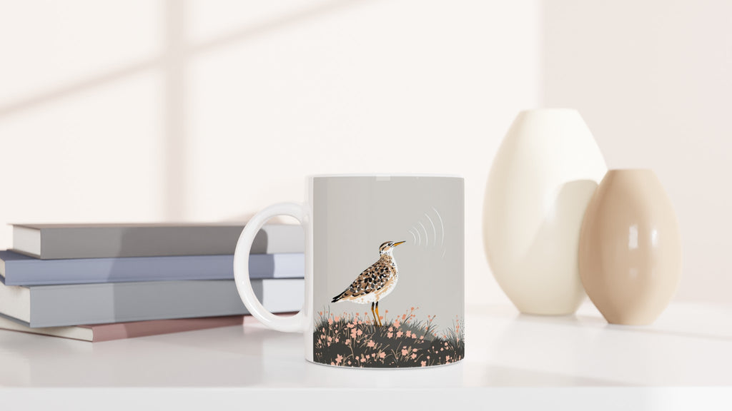 Curlew Calling Moorland Mug — detail view | Wild Thread Co