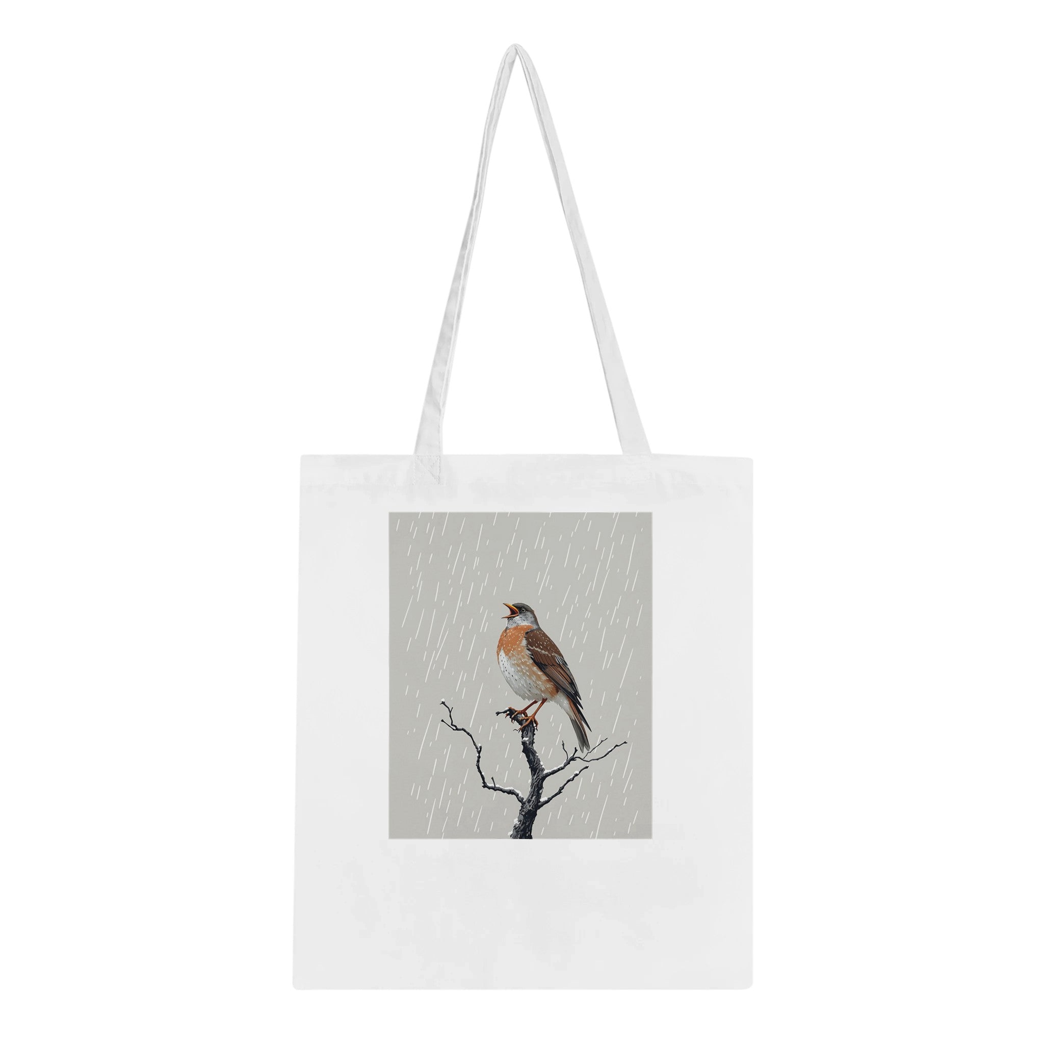 Mistle Thrush Singing Storm Tote Bag Cotton Shopper UK — Tote Bag | Wild Thread Co UK