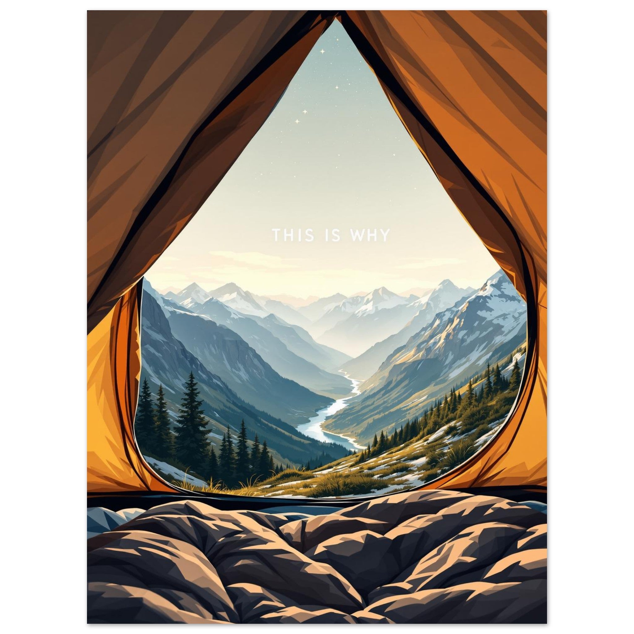 Mountain Camping Gift Art Print Art Print — detail view | Wild Thread Co