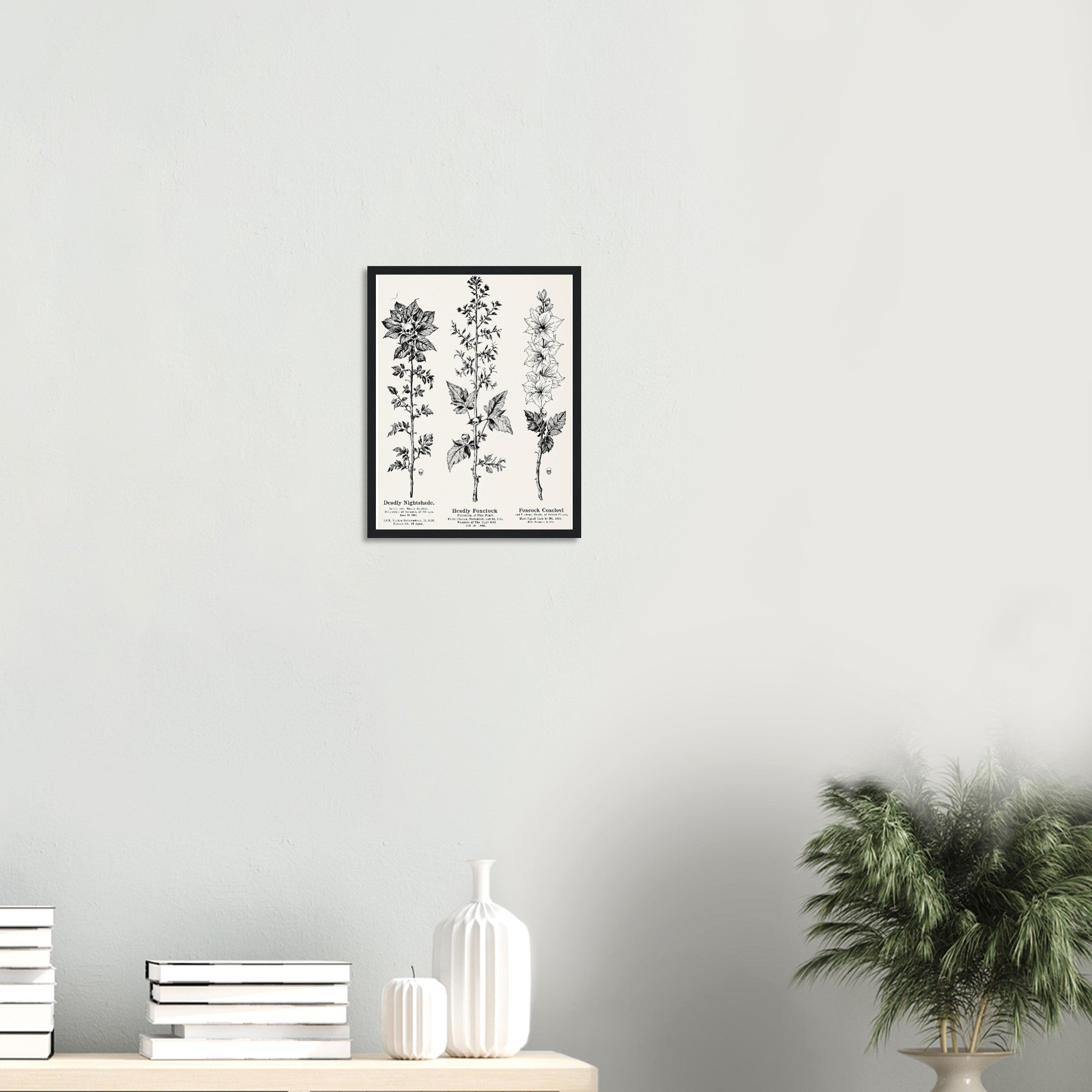 Dark Academia Deadly Botanicals Framed Print Wall Art Ready to Hang Framed Art Print — detail view | Wild Thread Co