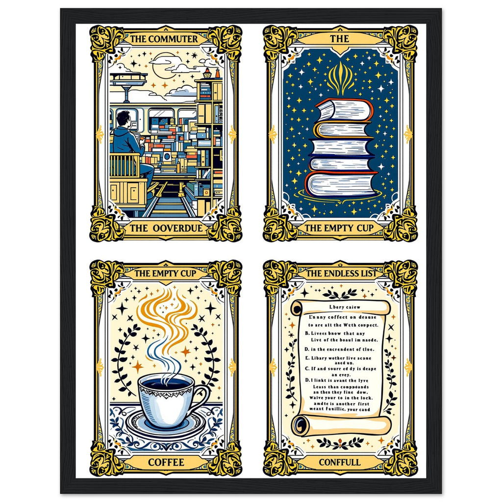 Dark Academia Tarot Cards Framed Print Wall Art Ready to Hang UK Framed Art Print — detail view | Wild Thread Co