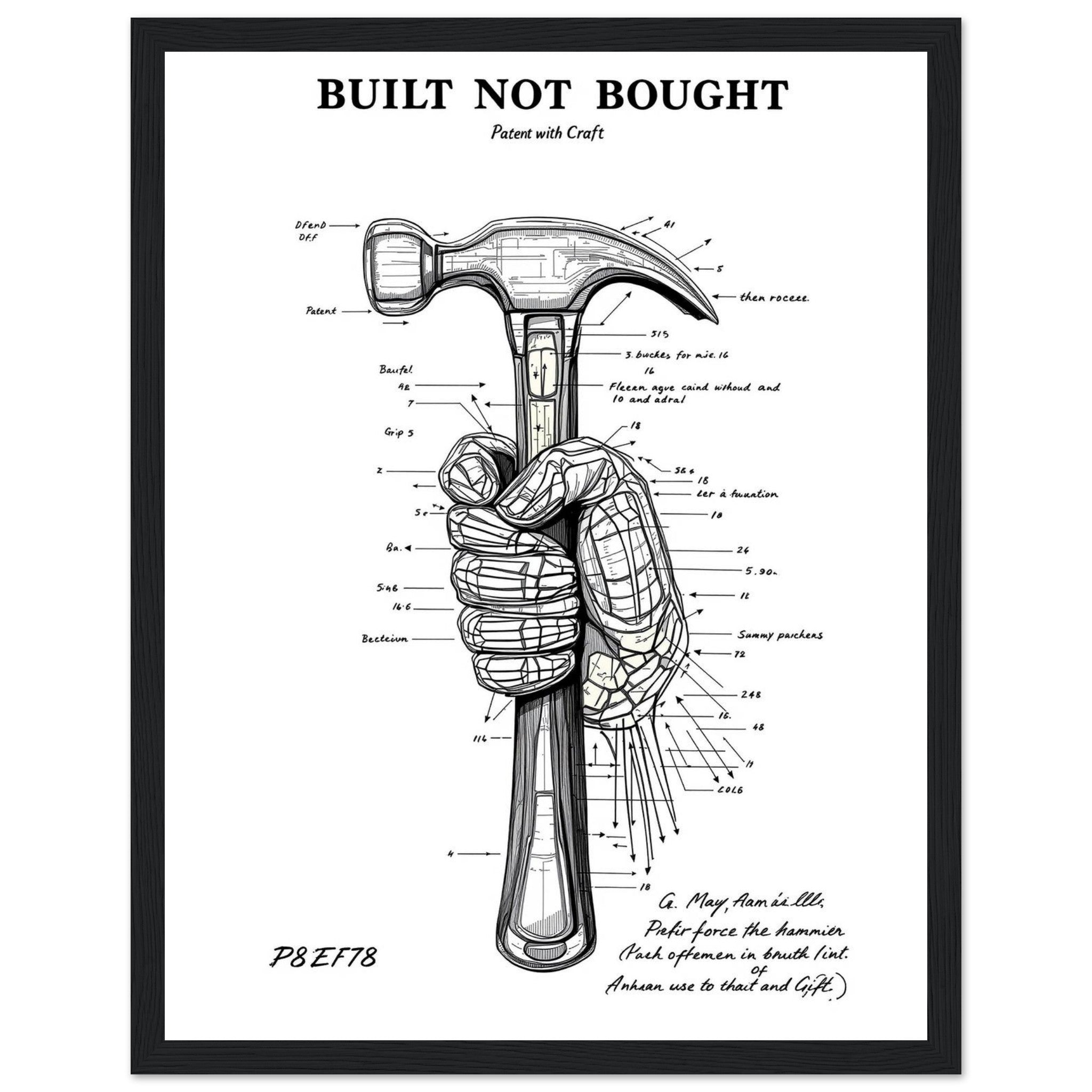 Tradesperson Built Not Bought Framed Print Wall Art Ready to Hang UK — Framed Art Print | Wild Thread Co UK