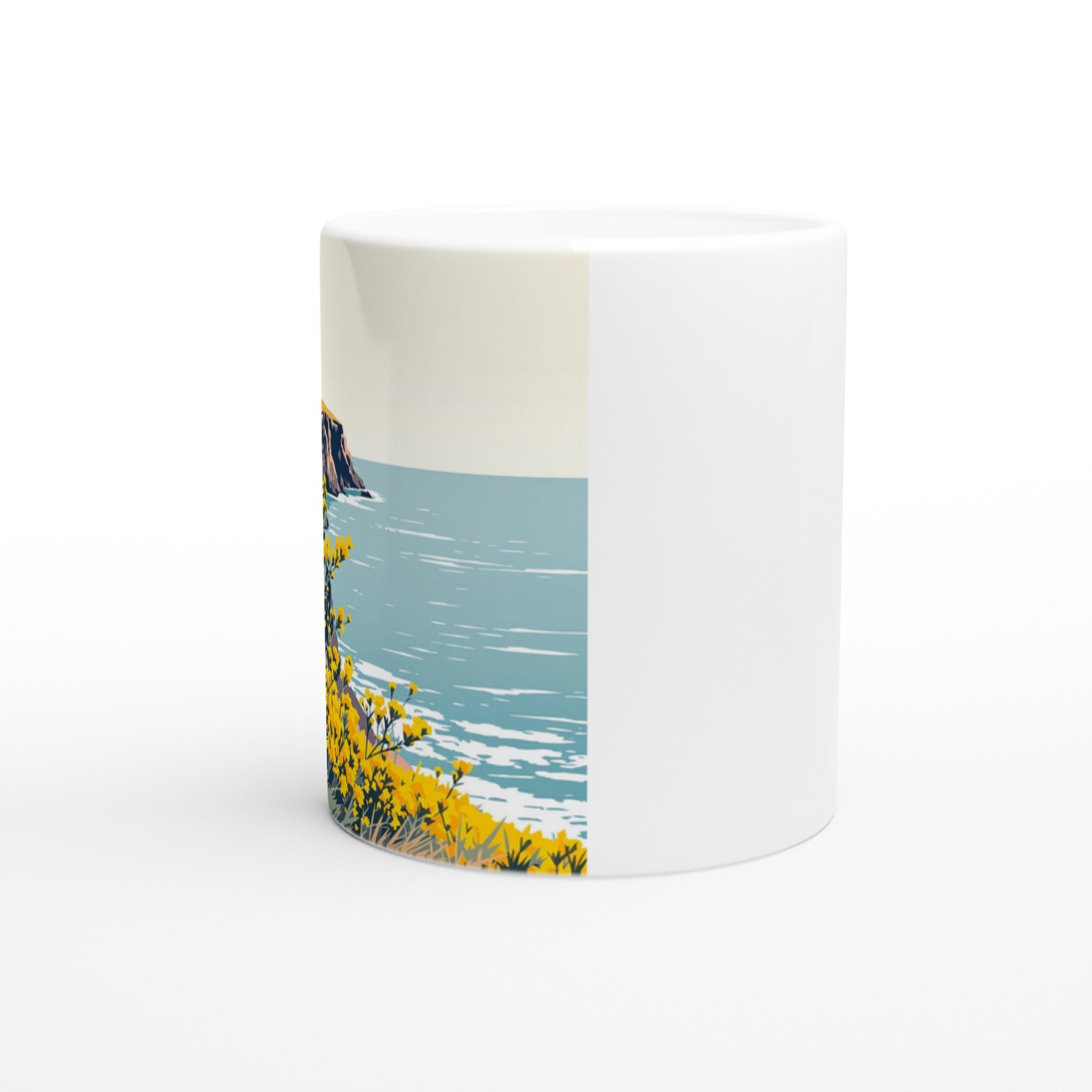 Gorse Coastal Moor Yellow Mug — detail view | Wild Thread Co