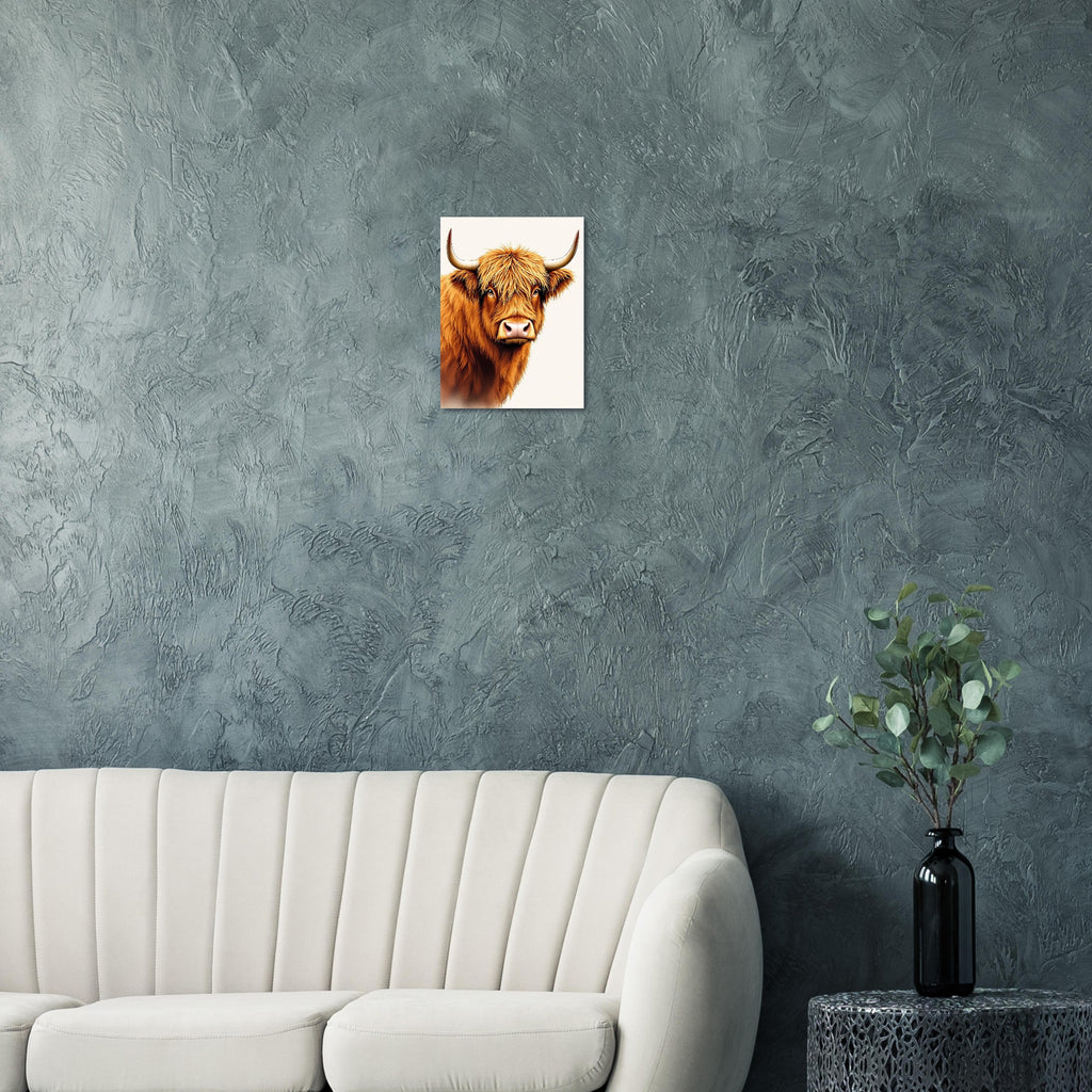 Highland Cattle Portrait A1 Art Print Art Print — detail view | Wild Thread Co