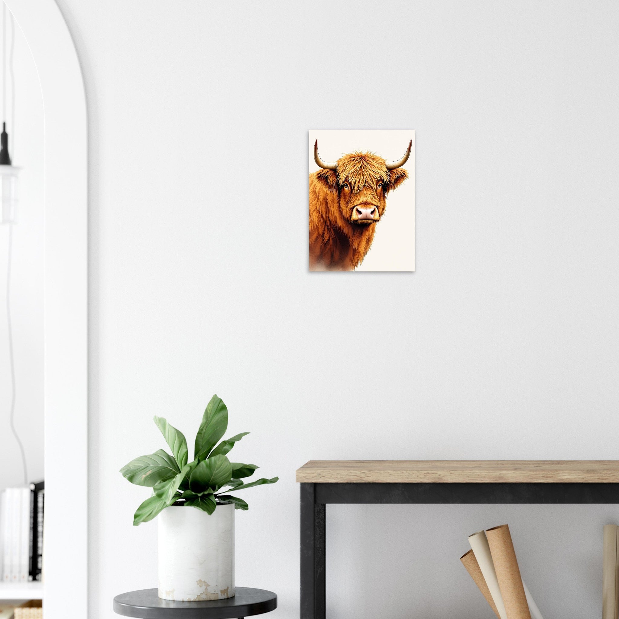 Highland Cattle Portrait A1 Art Print Art Print — detail view | Wild Thread Co