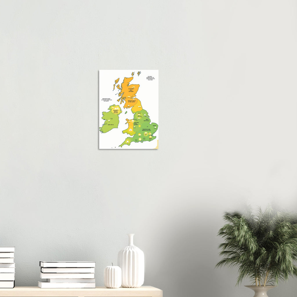British Weather Map Funny Art Print Art Print — detail view | Wild Thread Co