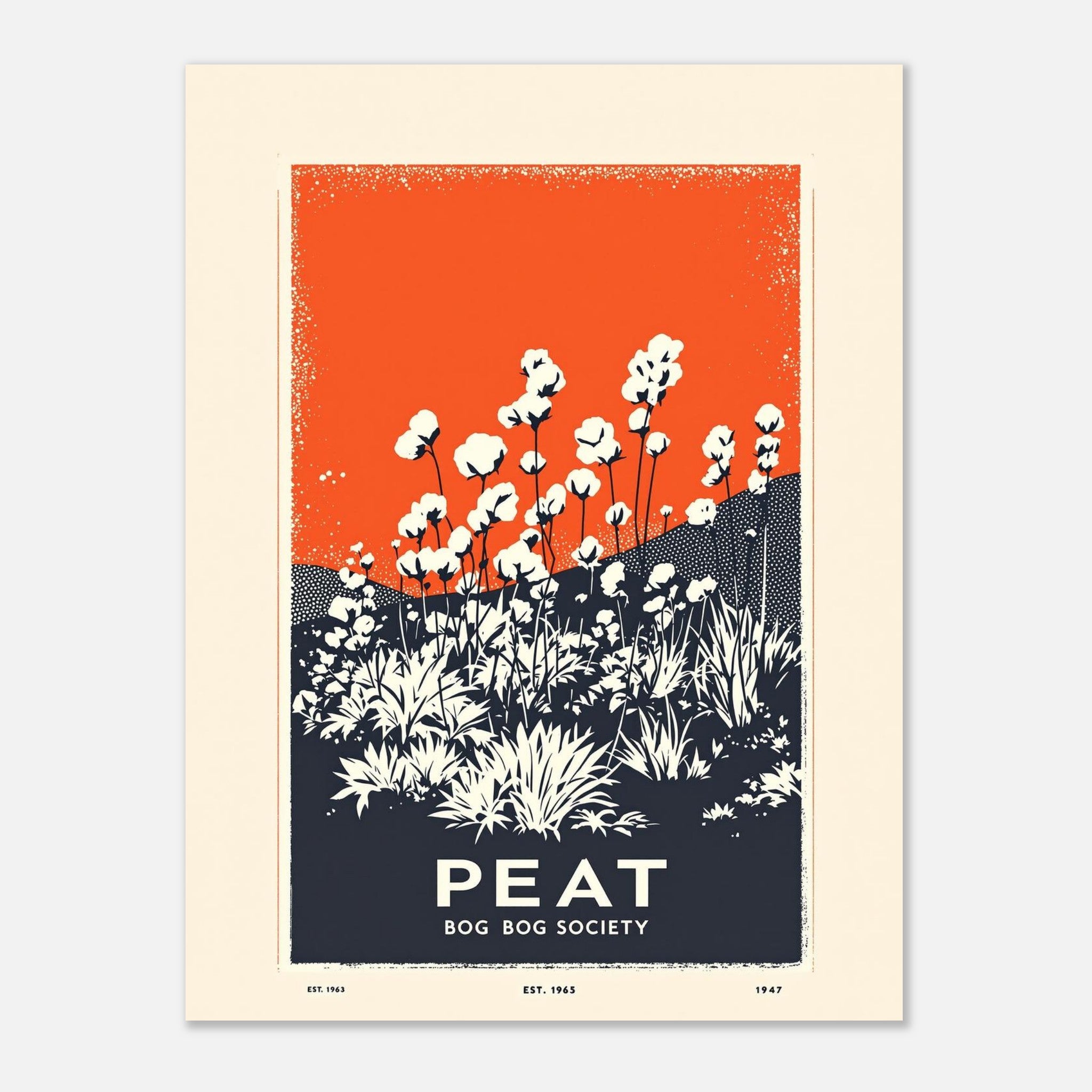 Peat Bog Vintage Travel Poster Art Print — detail view | Wild Thread Co