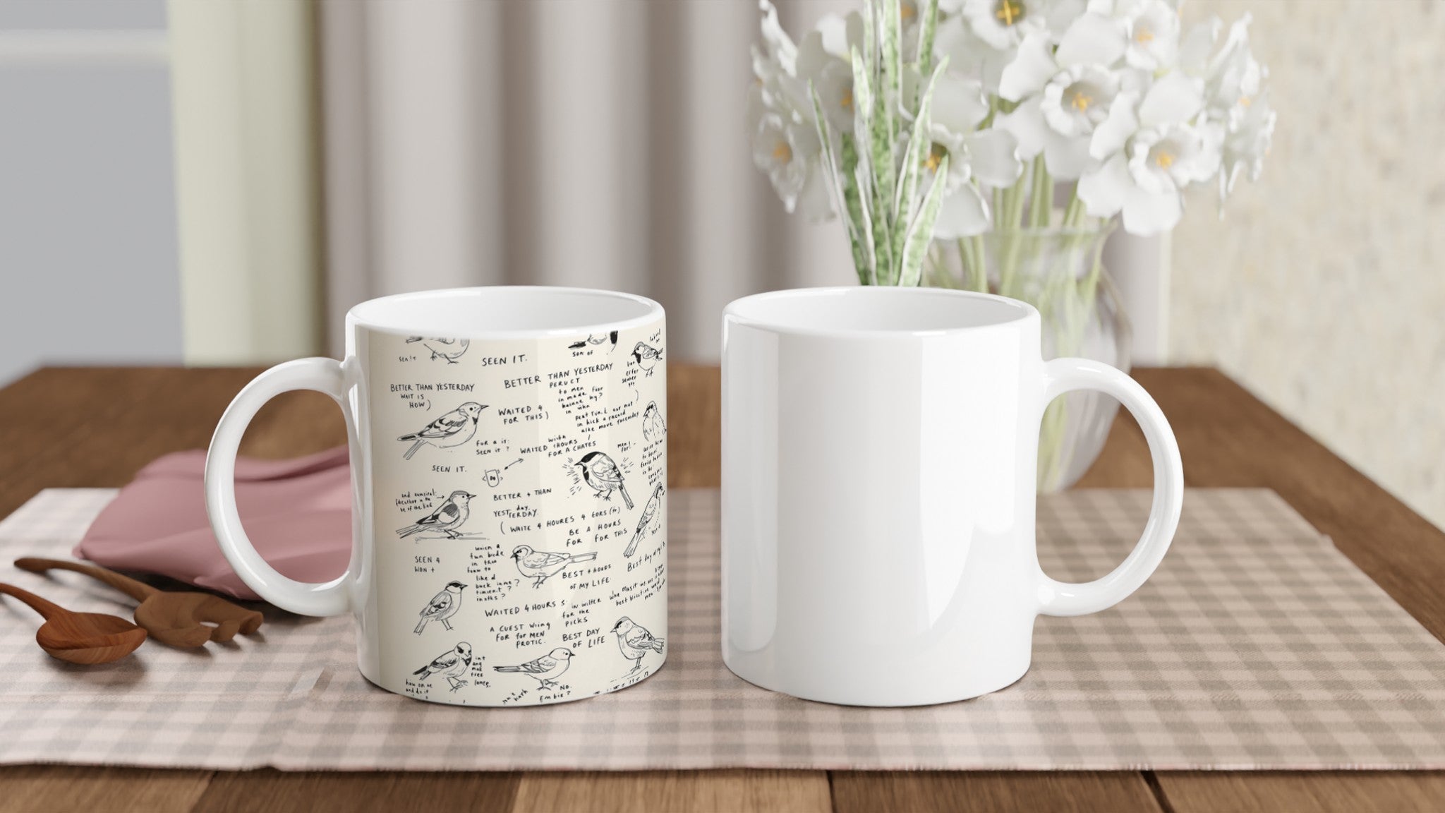 Gorpcore Birdwatching Obsession Mug — detail view | Wild Thread Co
