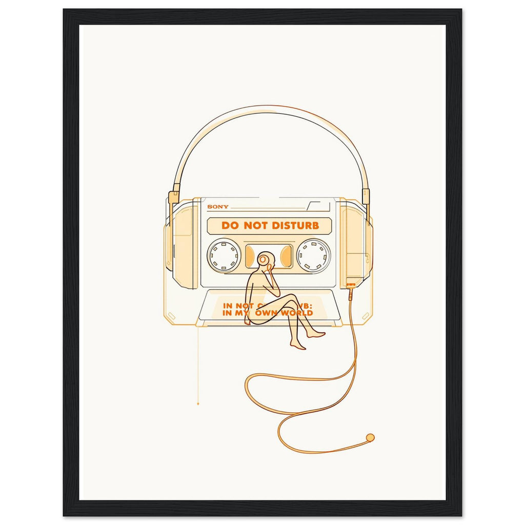 Y2k Walkman Isolation Framed Print Wall Art Ready to Hang UK — Framed Art Print | Wild Thread Co UK