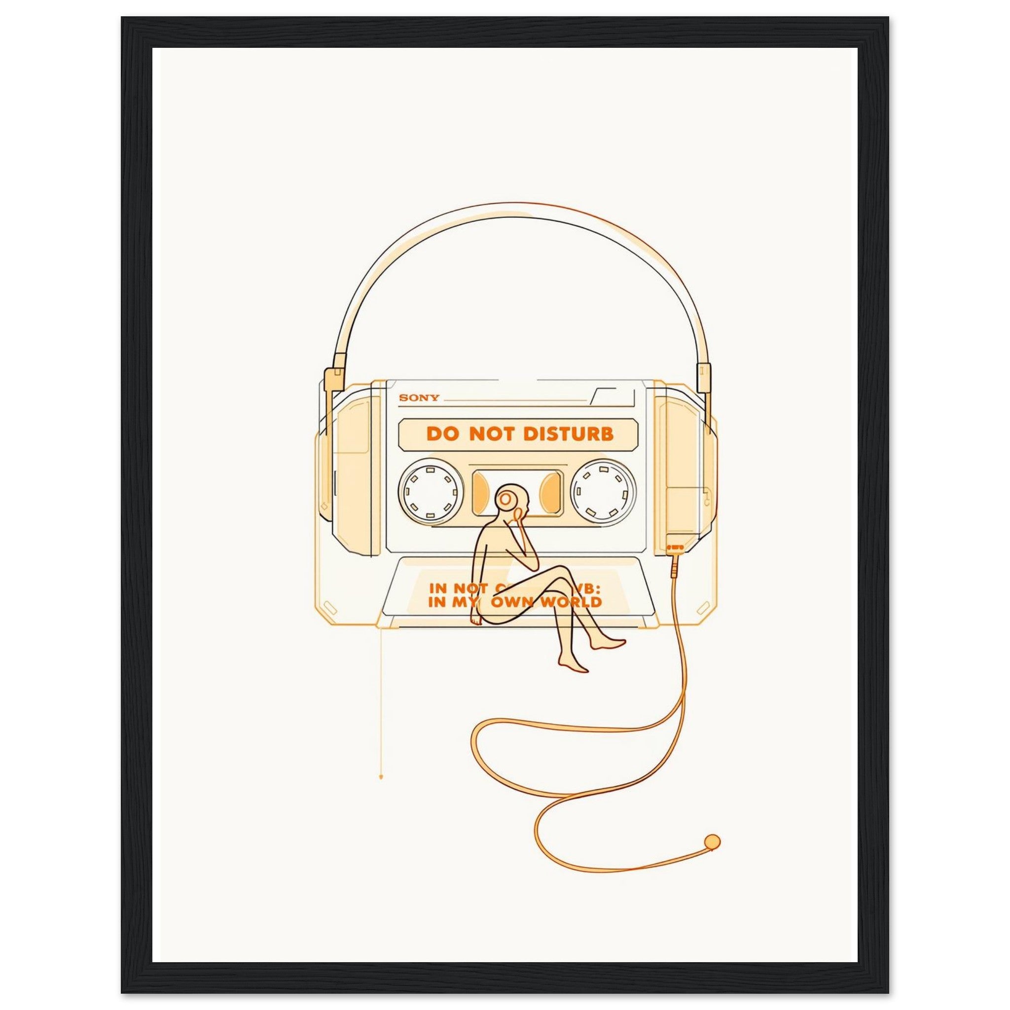 Y2k Walkman Isolation Framed Print Wall Art Ready to Hang UK — Framed Art Print | Wild Thread Co UK