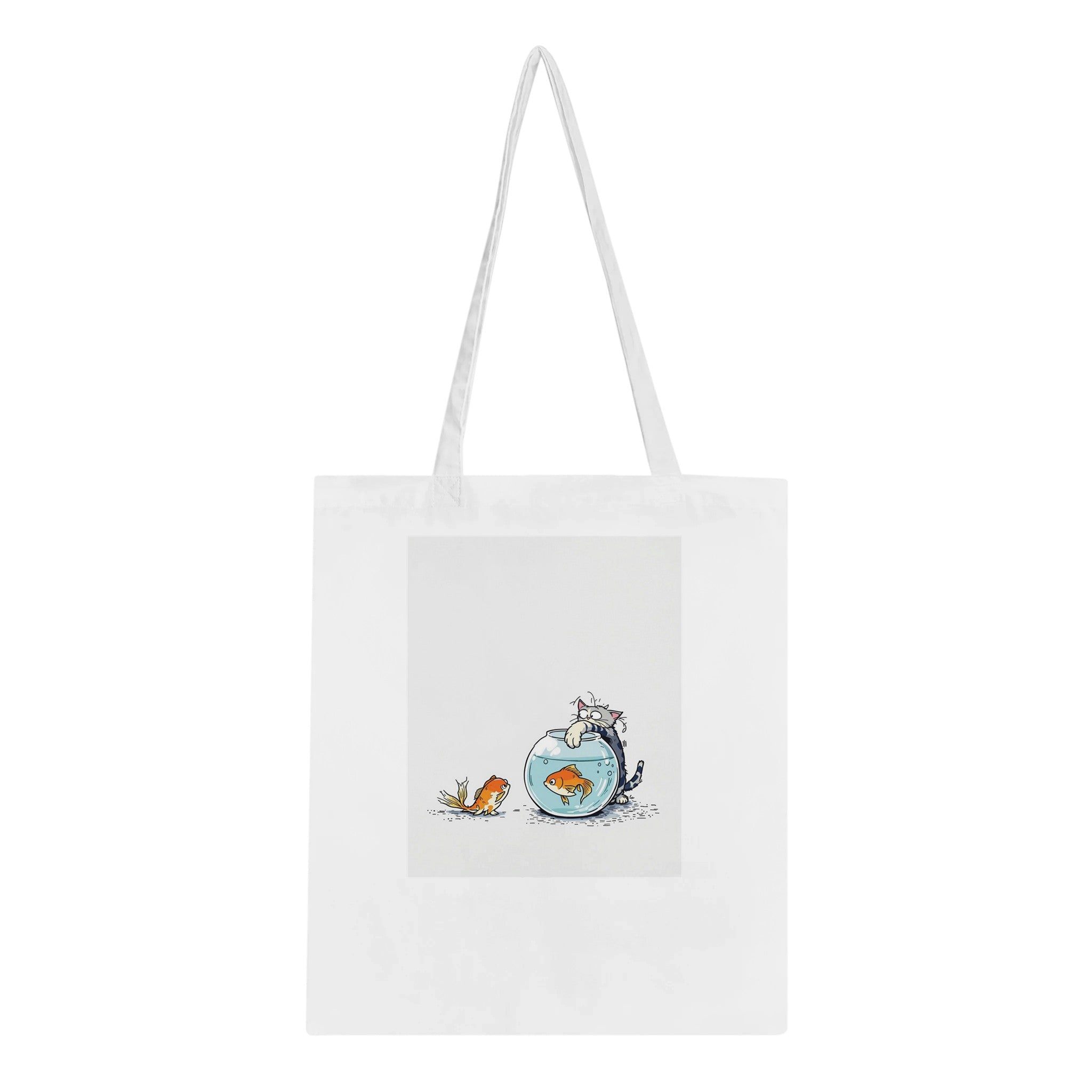 Cat And Fish Bowl Tote Bag Cotton Shopper UK — Tote Bag | Wild Thread Co UK
