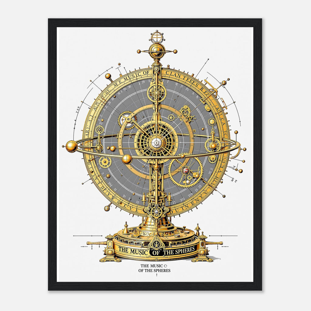 Victorian Mechanical Orrery Framed Print Wall Art Ready to Hang UK UK Gift Framed Art Print — detail view | Wild Thread Co