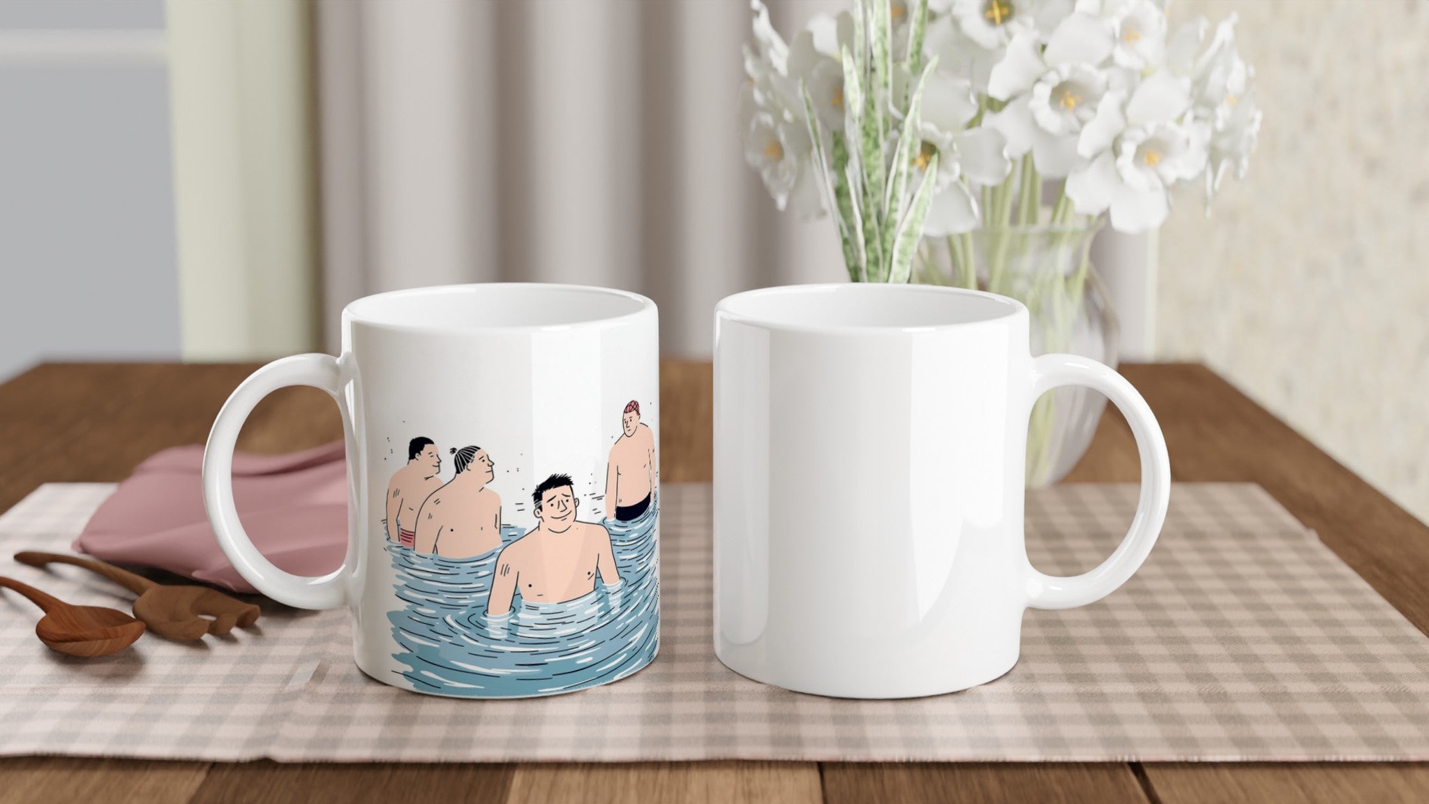 Cold Water Swim Group January Mug — detail view | Wild Thread Co