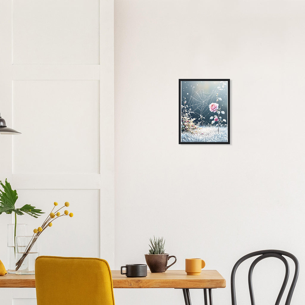 First Frost Garden Morning Rose Framed Art Print — detail view | Wild Thread Co
