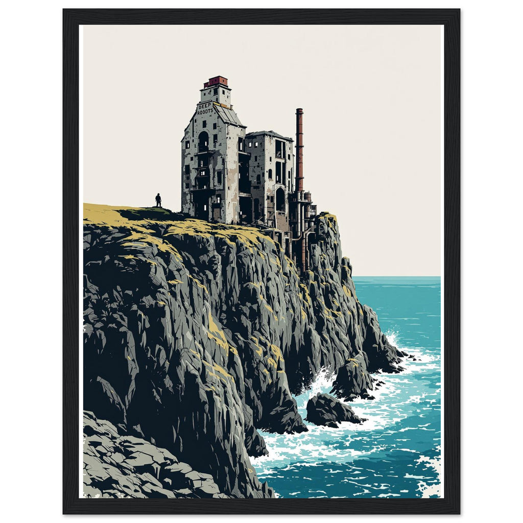 Cornish Tin Mine Cliff Framed Print — Framed Art Print | Wild Thread Co