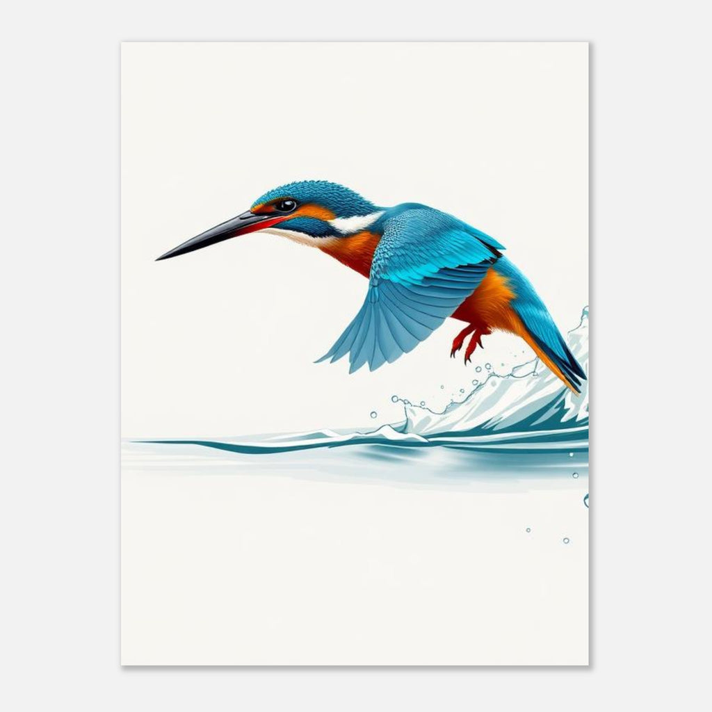 kingfisher dive Art Print Poster Wall Art UK — Art Print | Wild Thread Co