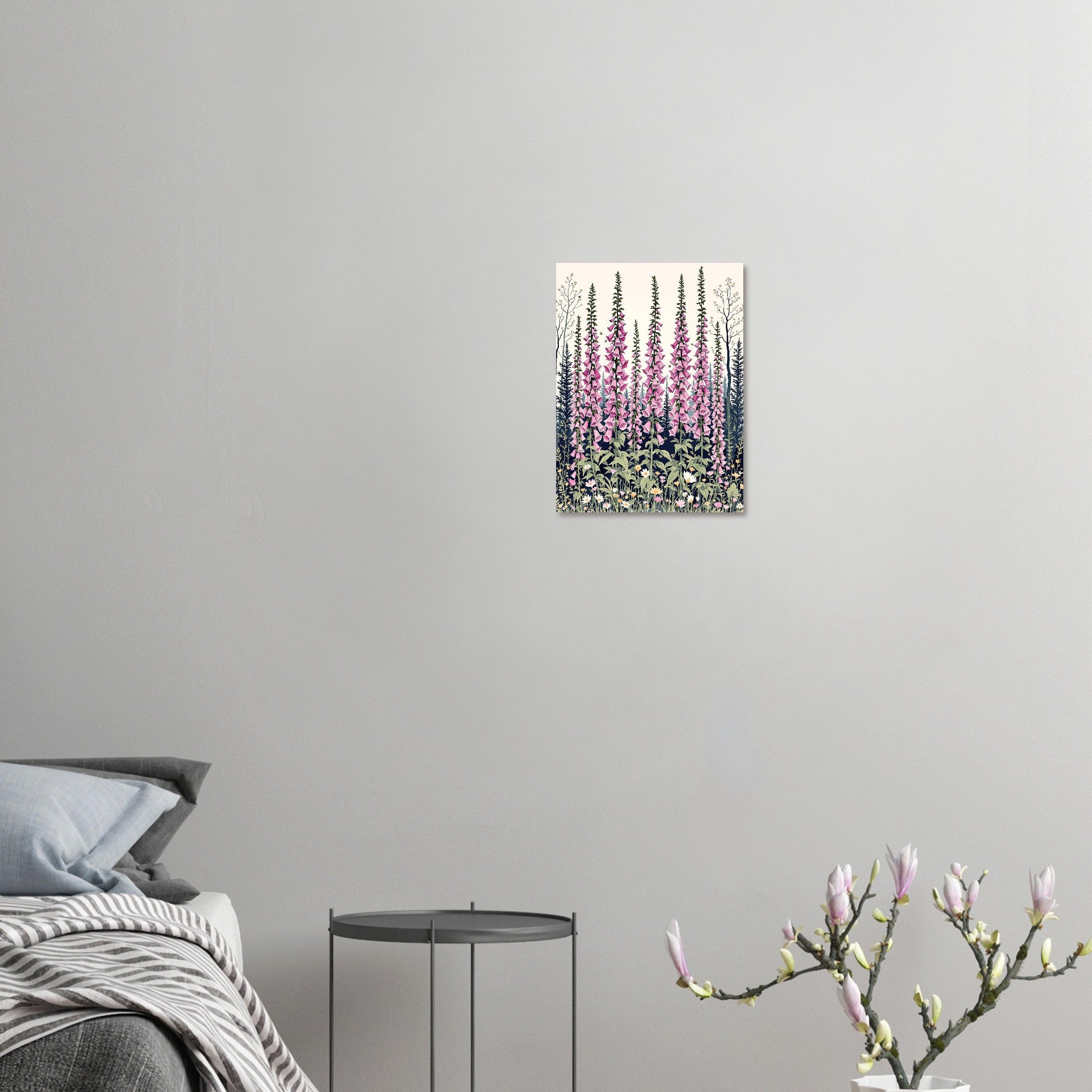 Foxglove Woodland Clearing A1 Art Print Art Print — detail view | Wild Thread Co