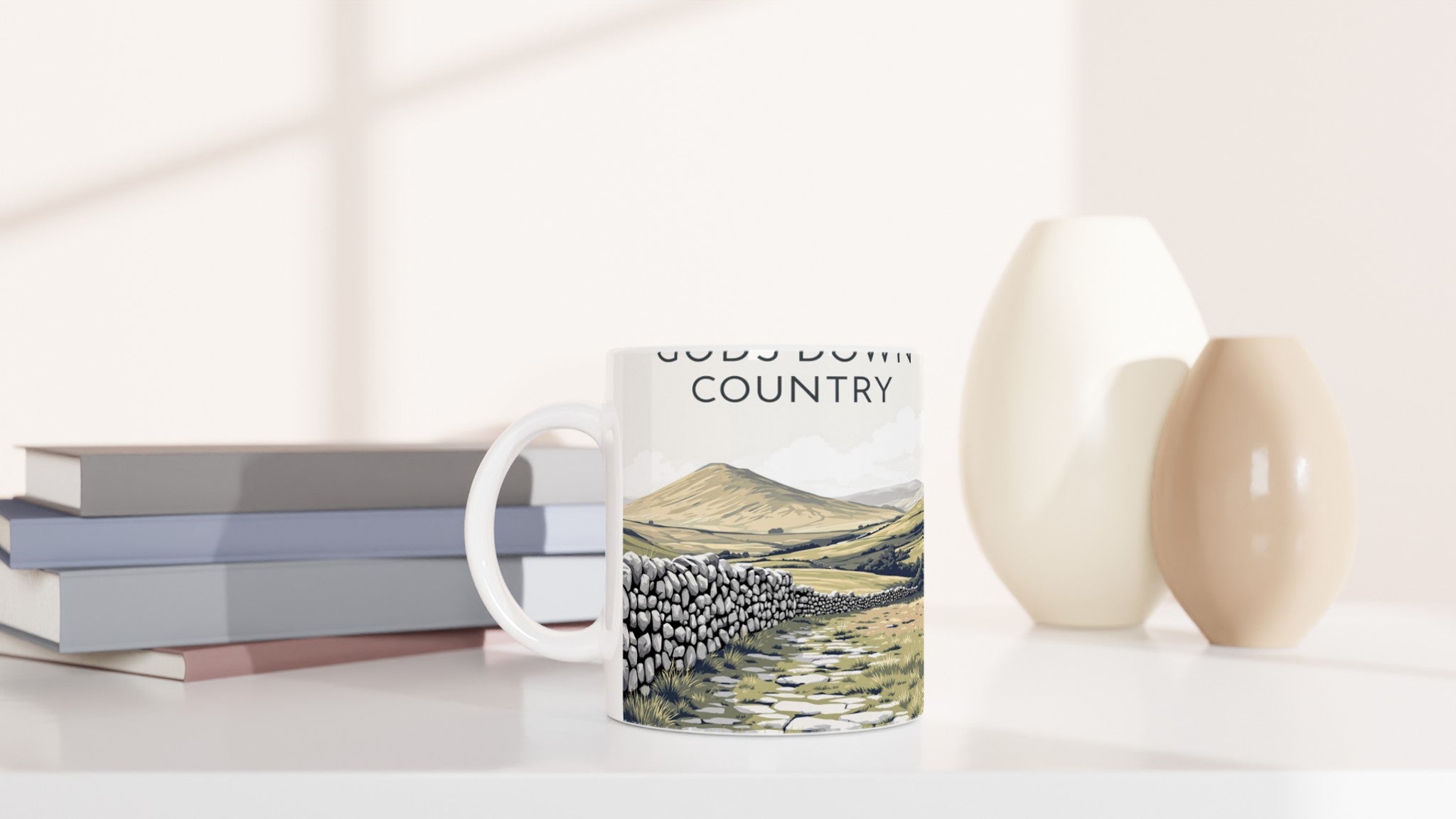 Yorkshire Dales Gods Own Country Mug — detail view | Wild Thread Co