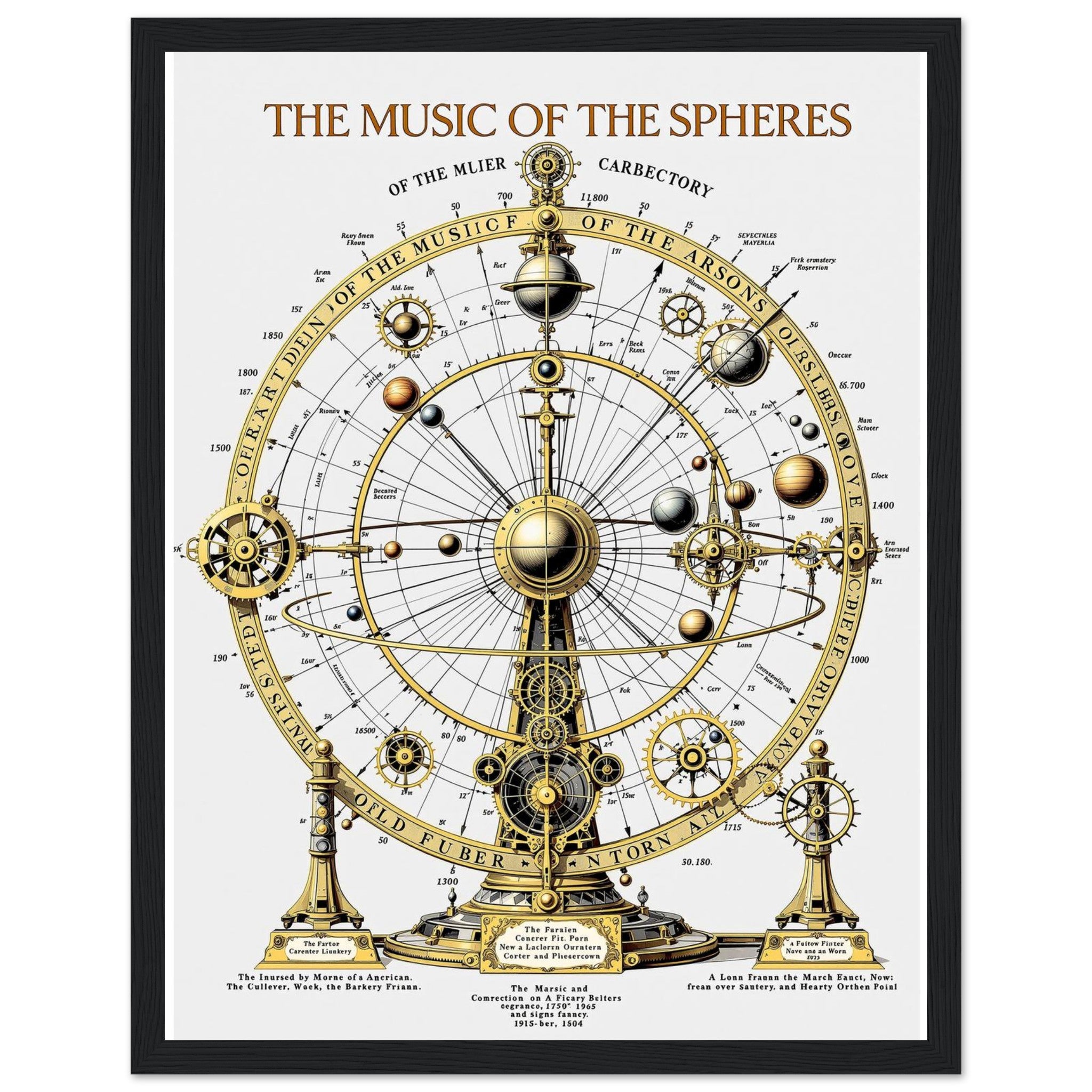 Dark Academia Astronomy Celestial Framed Print Wall Art Ready to Hang Framed Art Print — detail view | Wild Thread Co
