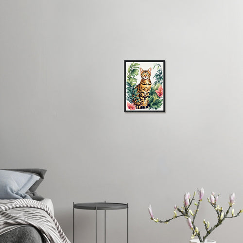Bengal Cat Jungle Art Framed Print Wall Art Ready to Hang UK — Framed Art Print | Wild Thread Co