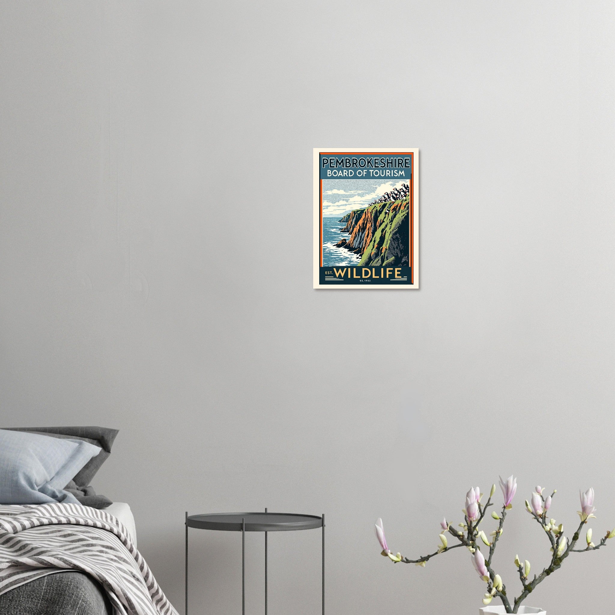 Pembrokeshire Vintage Travel Poster Art Print — detail view | Wild Thread Co