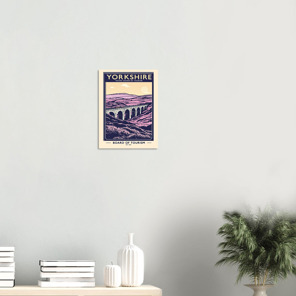 Yorkshire Moors Vintage Travel Poster Art Print — detail view | Wild Thread Co