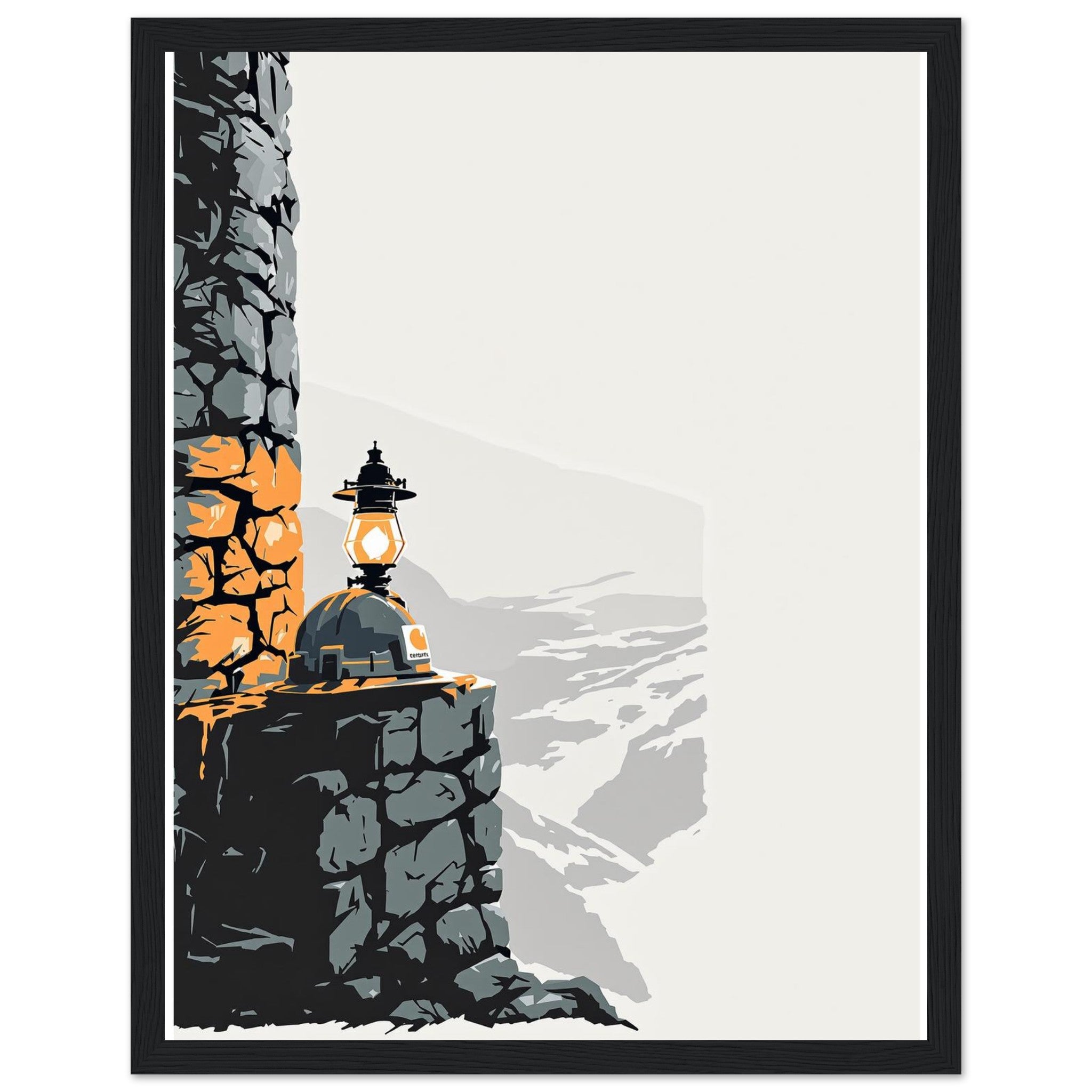 Coalfield Mining Heritage Lamp Helmet Framed Print — Print Material | Wild Thread Co
