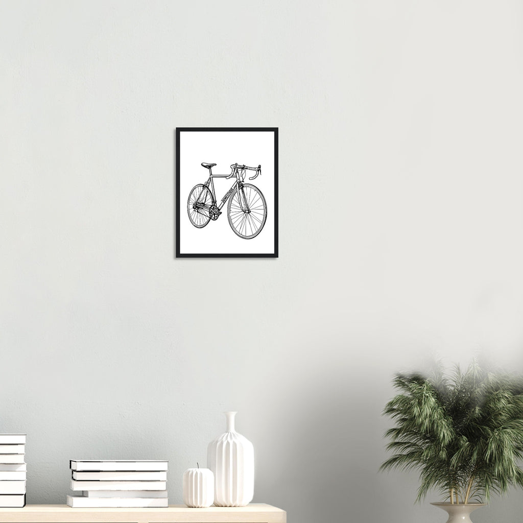 Retro Sports Cycling Framed Art Print — detail view | Wild Thread Co