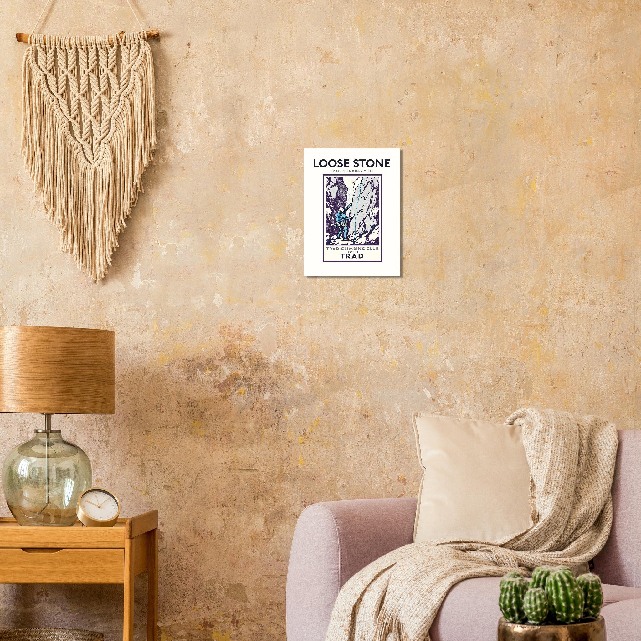 Loose Stone Vintage Travel Poster Art Print — detail view | Wild Thread Co